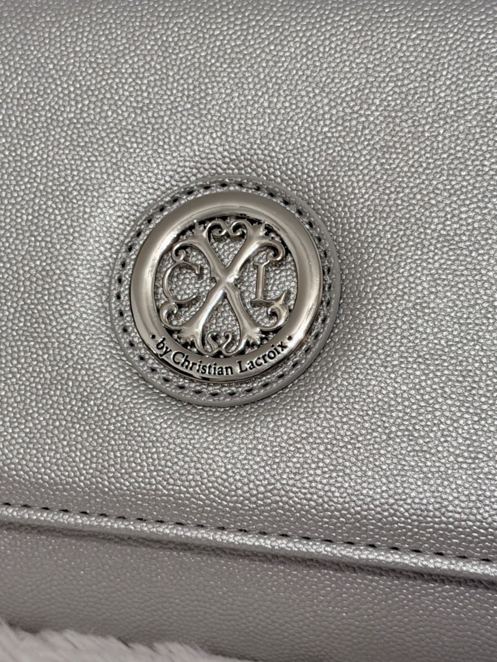 CXL by Christian Lacroix Silver Metallic Envelope Clutch w/ Detachable Chain NWT - Picture 4 of 12